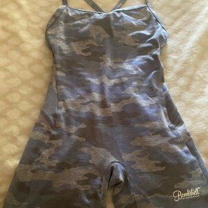Bombshell Sportswear Gray Camo romper